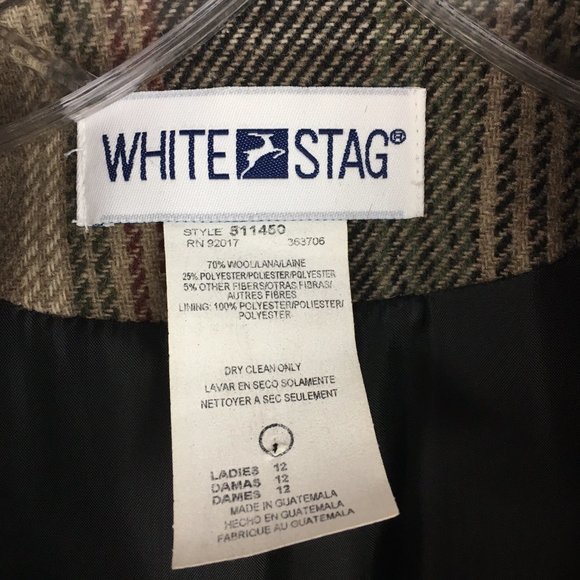 VTG White Stag Blazer Jacket Plaid Wool Blend - Picture 7 of 11